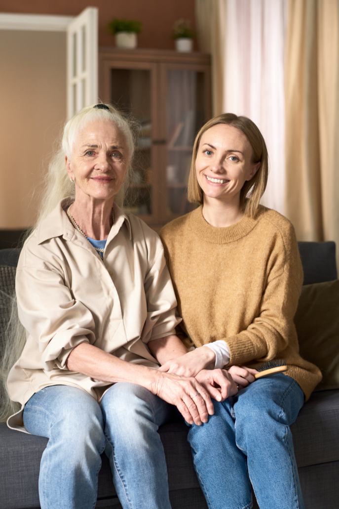 Senior Sitting with Adult Daughter