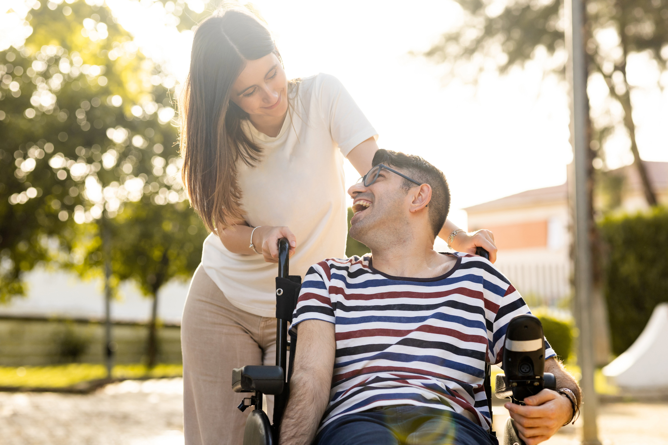 Caregiver with Disabled Man