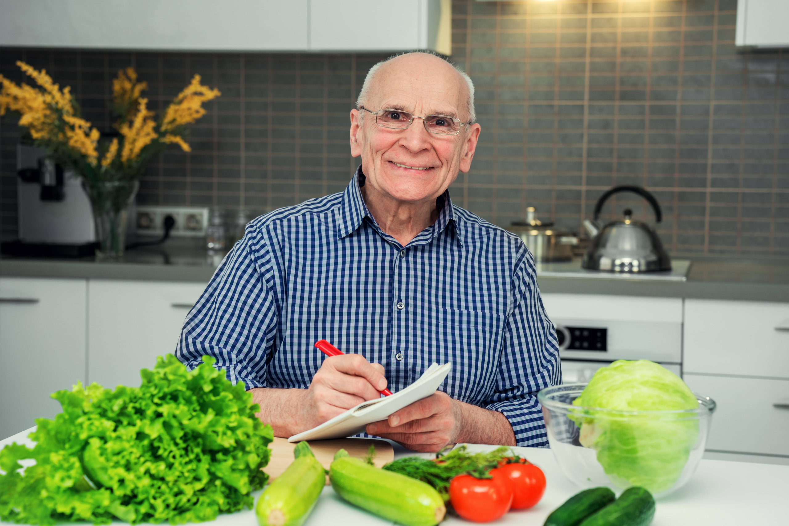 Senior with Healthy Ingredients