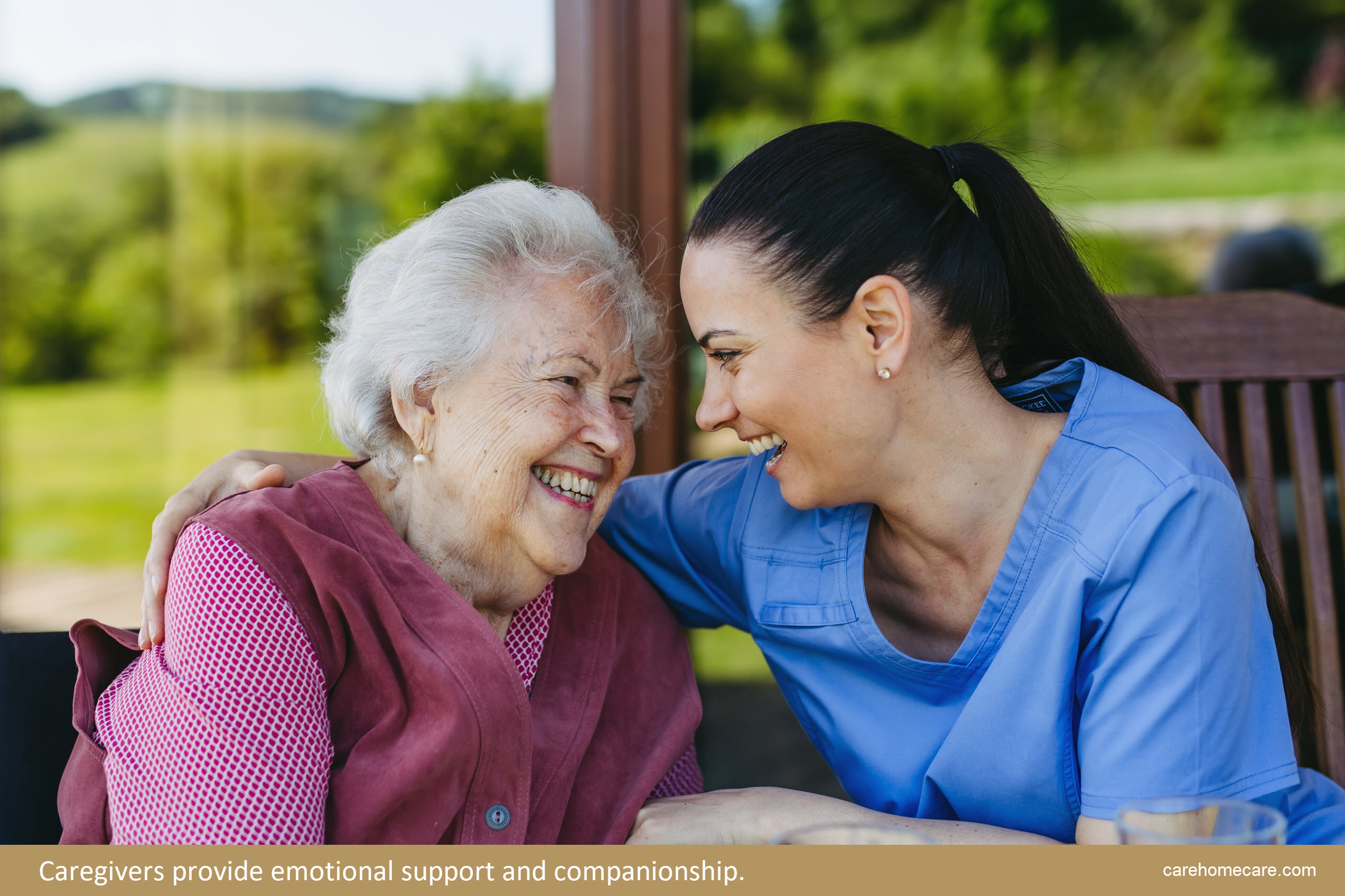 Caregivers provide emotional support and companionship.