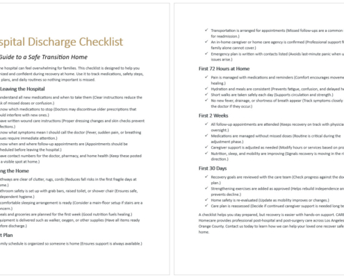 Hospital Discharge Checklist