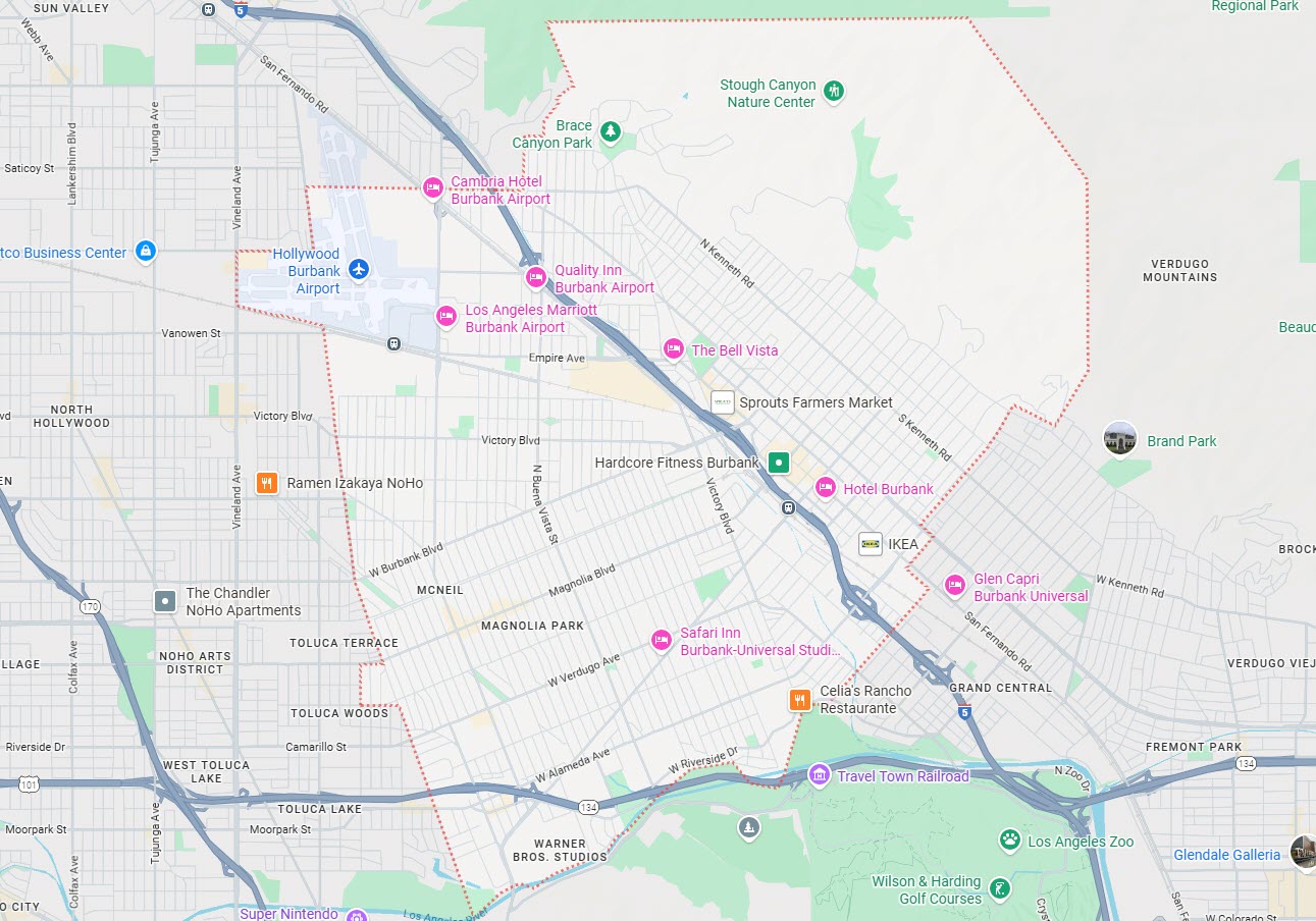 CARE Homecare Burbank Home Care Service Area