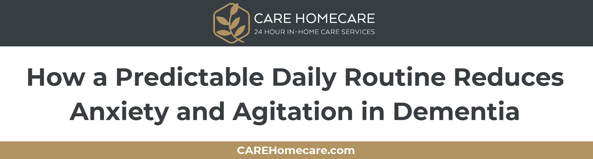 How a consistent daily routine reduces anxiety, agitation and confusion in people living with Alzheimer's disease and dementia at home.